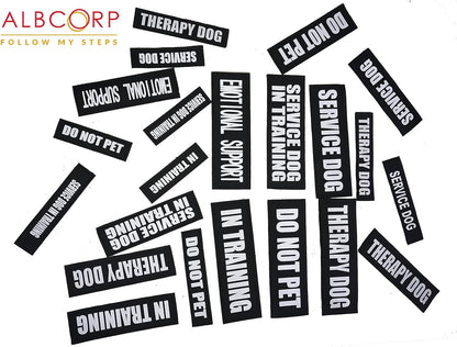 Reflective Dog Patches with Hook Backing -Service Dog, Service Dog in Training, Do Not Pet, Emotional Support, Therapy Dog, Best Friend, in Training for Animal Vest Harnesses, Collars, Leashes